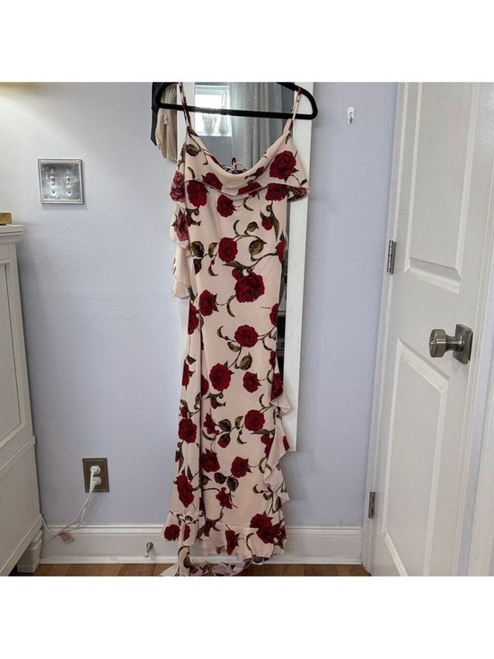 ASOS Dresses & Skirts - ASOS Cream Maxi Dress with Red Rose Print